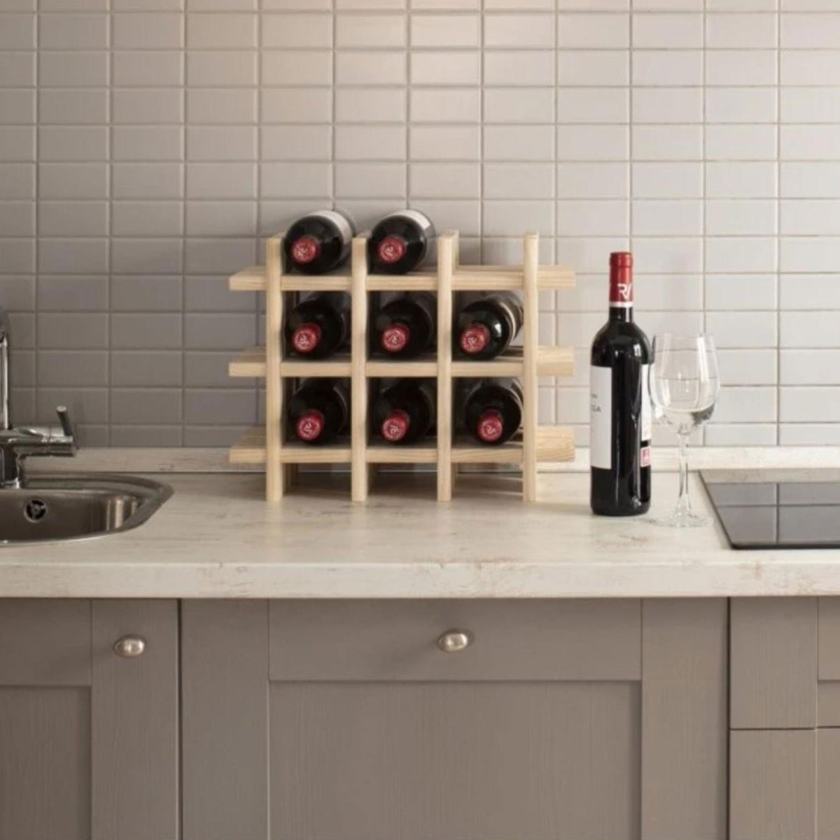 Botellero modular 9 botellas madera 13,4x22x32,5cm (3)