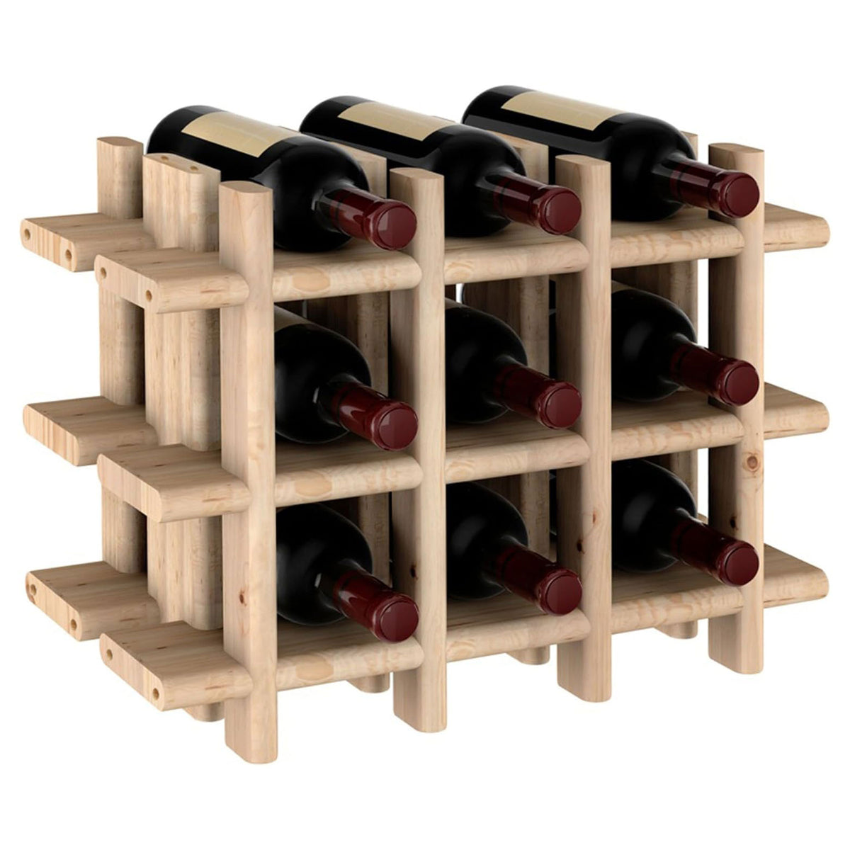 Botellero modular 9 botellas madera 13,4x22x32,5cm (4)