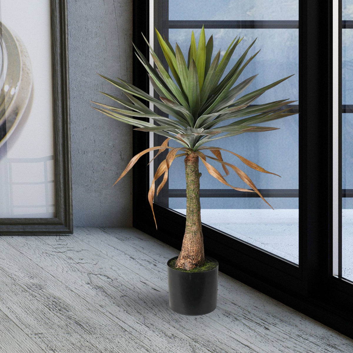 Planta de yuca artificial en maceta H.90cm (3)
