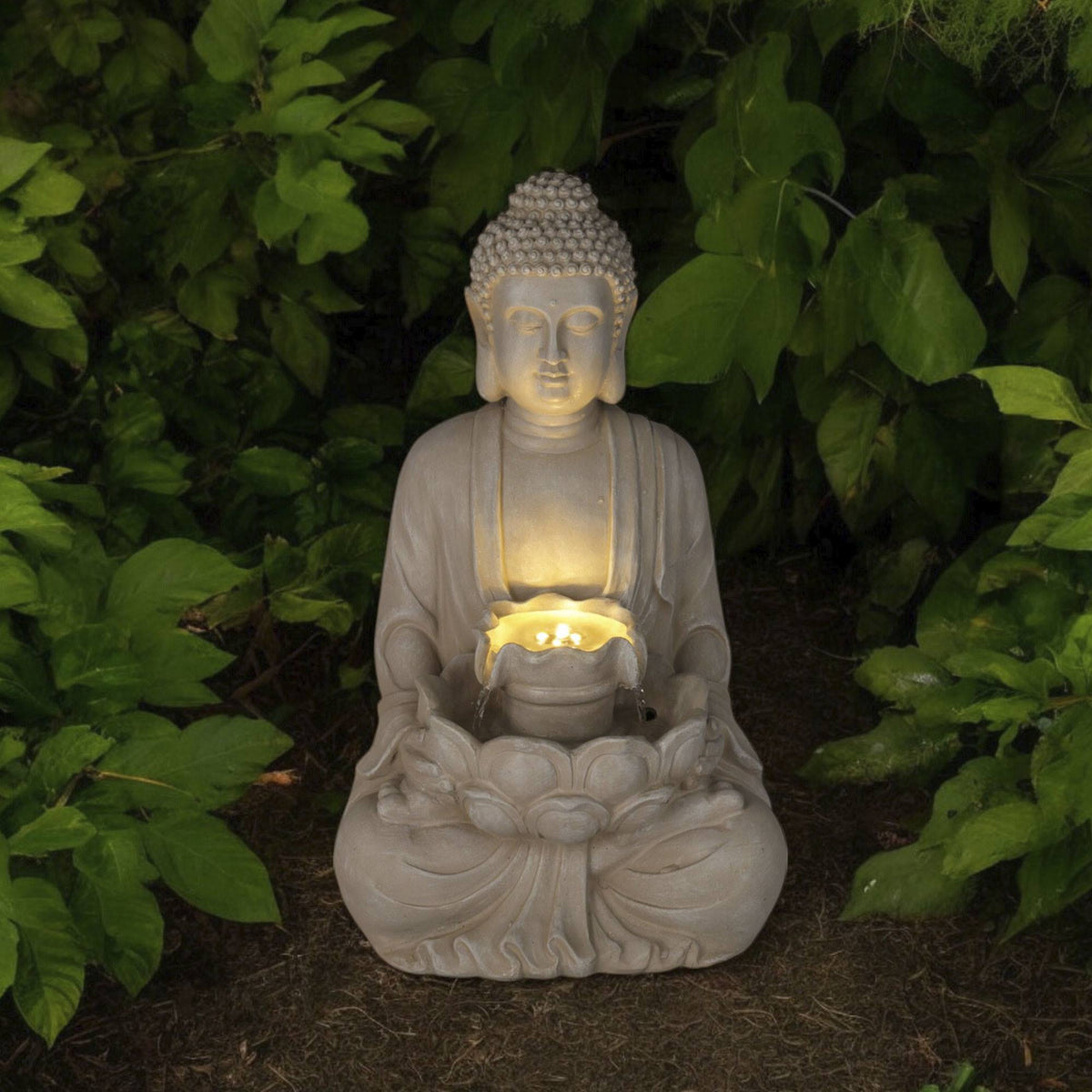 Fuente Buda LED color arena para exterior 28,5x24,5x48cm (3)