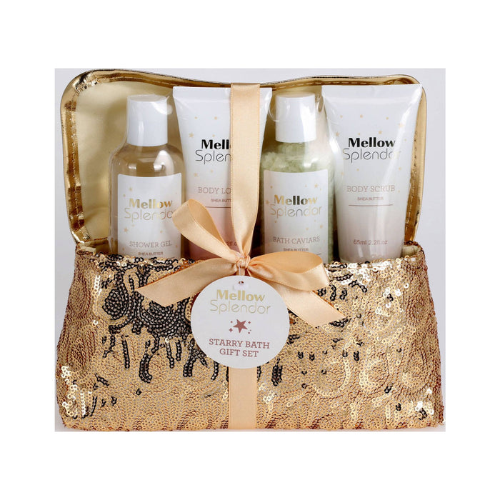 Set de regalo baño 4 pzs: gel ducha, sales, loción y exfoliante