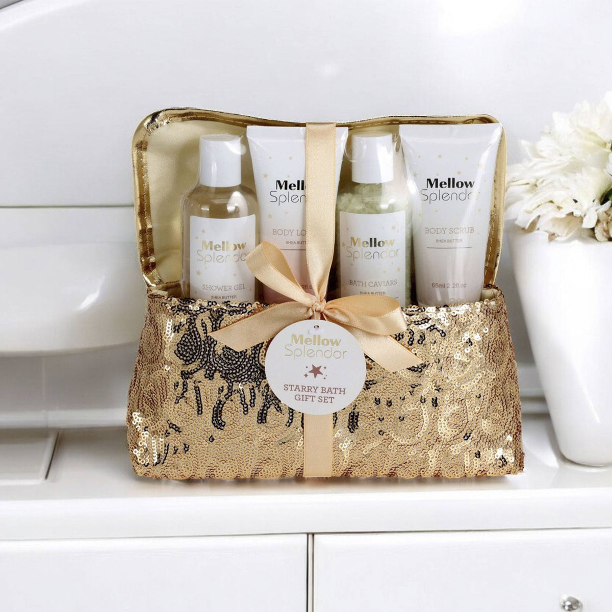 Set de regalo baño 4 pzs: gel ducha, sales, loción y exfoliante (3)