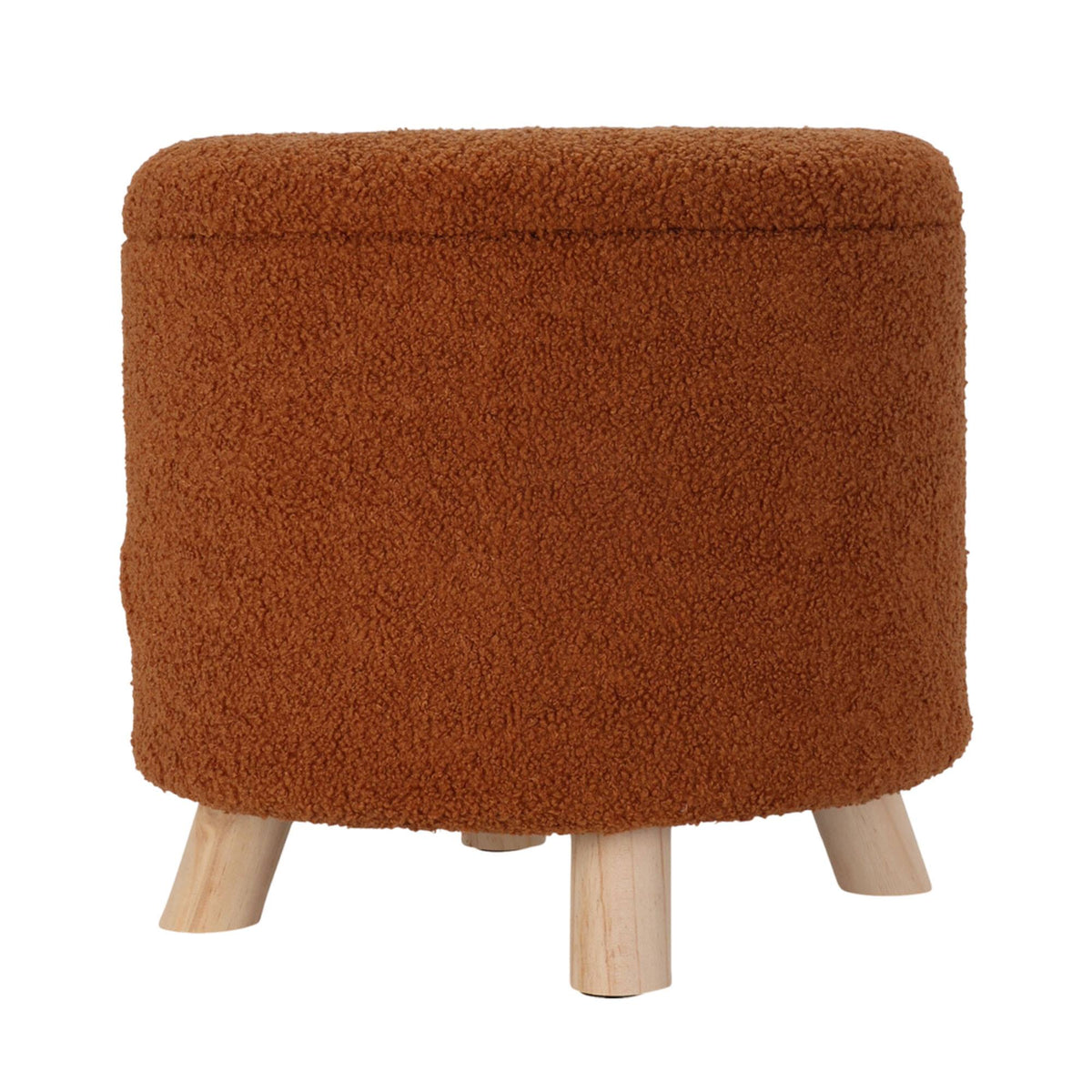 Taburete de almacenamiento poliéster 18L Ø40x37cm color marrón