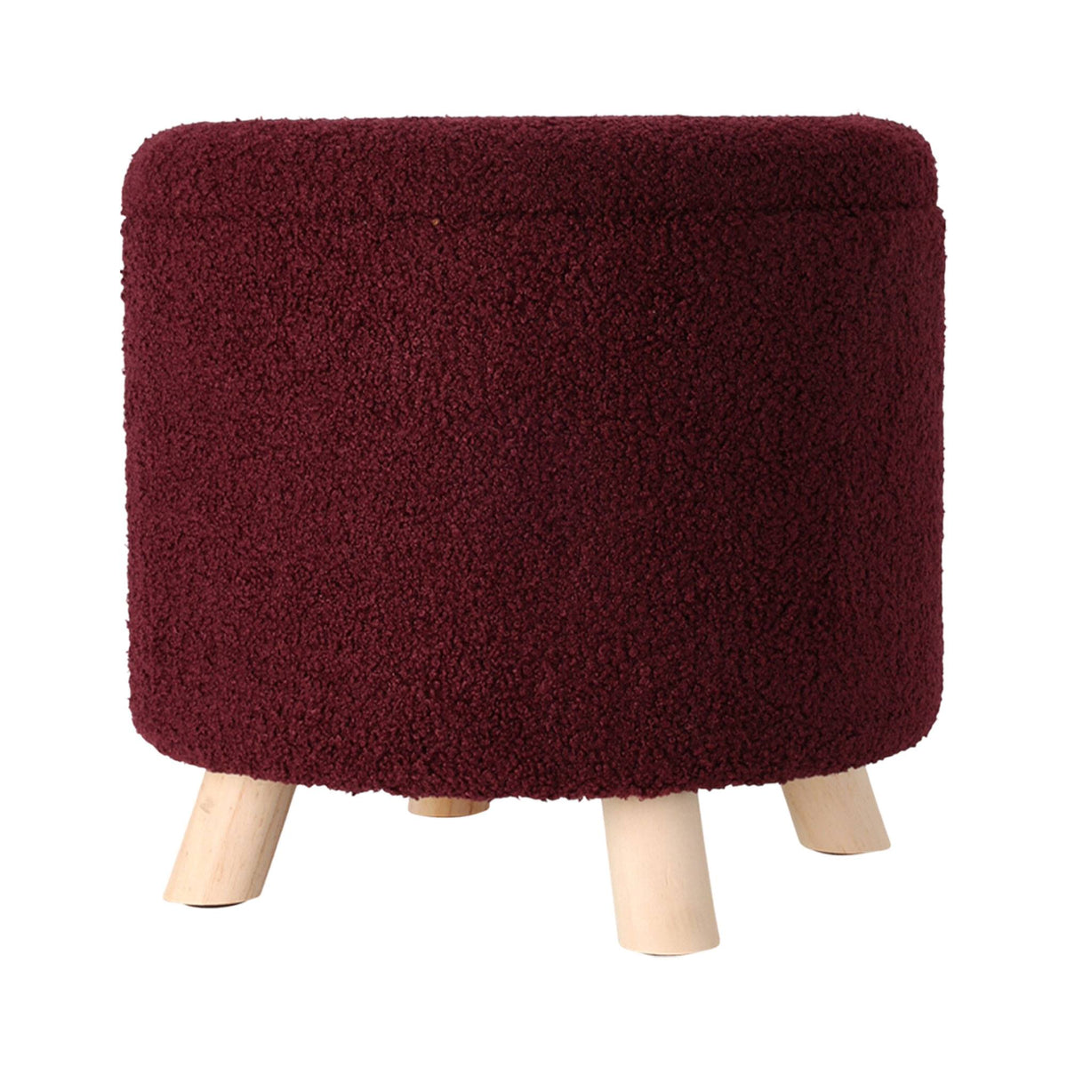 Taburete de almacenamiento poliéster 18L Ø40x37cm color burdeos