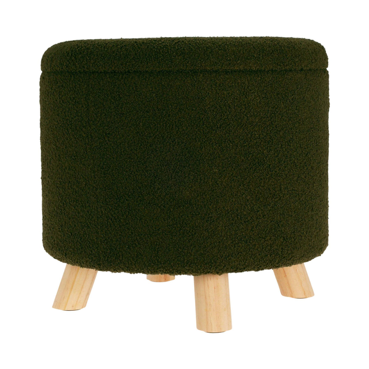Taburete de almacenamiento poliéster 18L Ø40x37cm color verde