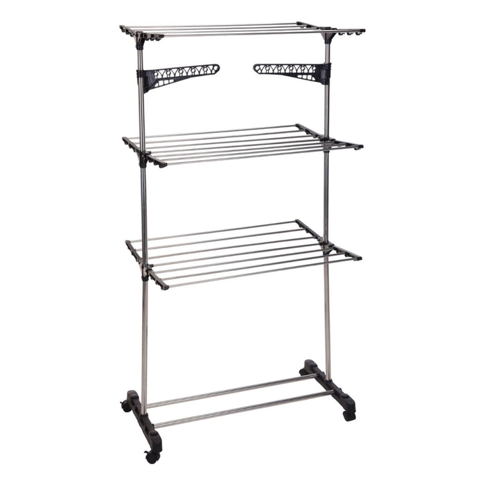 Tendedor de 3 alturas con ruedas 80x57x165cm