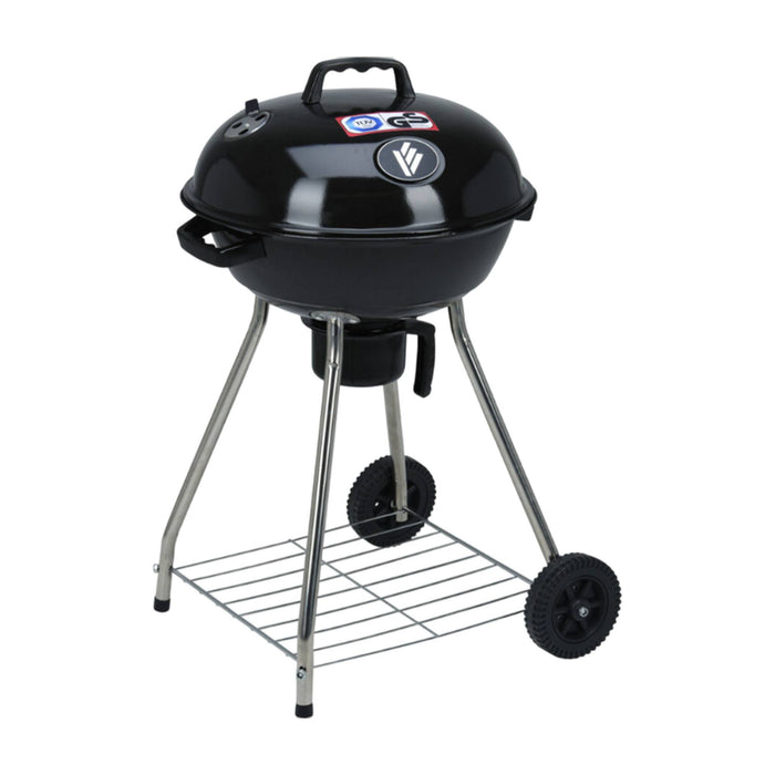 Barbacoa portátil Ø47x80cm con ruedas y acabado esmaltado