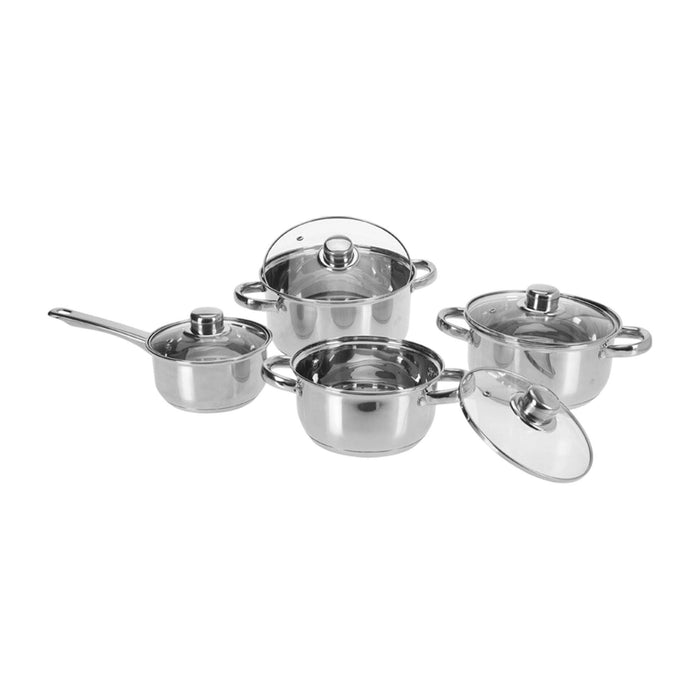 Batería de cocina 8 pzs acero inoxidable fondo encapsulado
