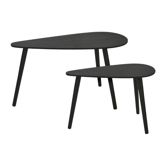 Juego 2 mesas auxiliares en forma de gota negro