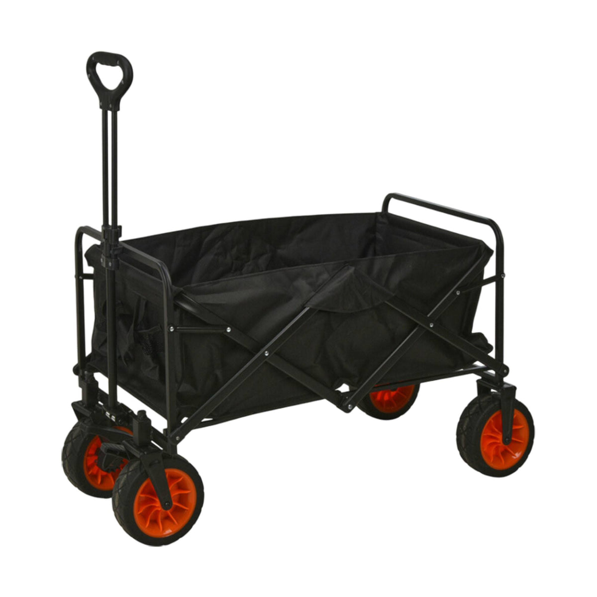 Carro de playa plegable acero y poliéster negro 87x54x59cm