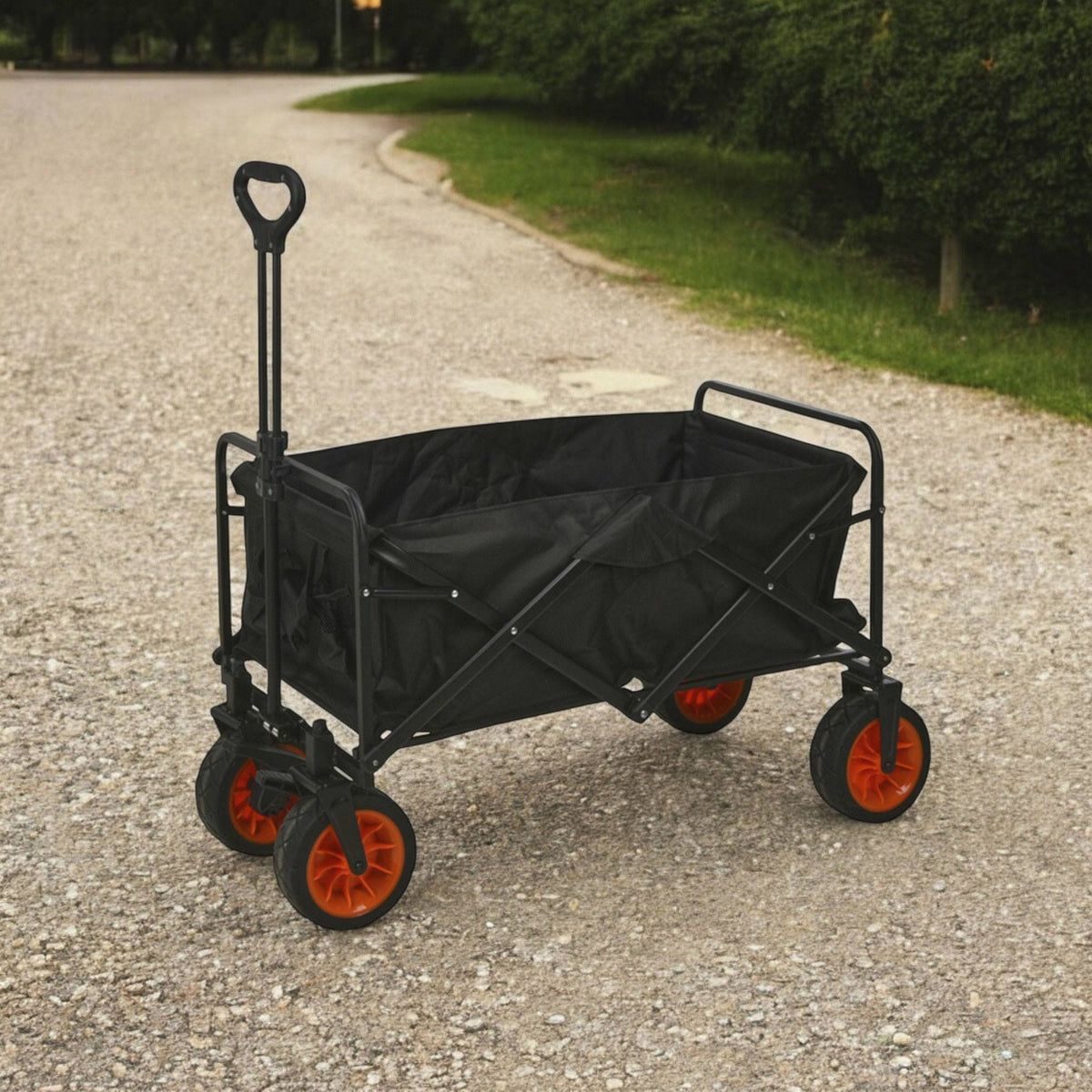 Carro de playa plegable acero y poliéster negro 87x54x59cm (4)