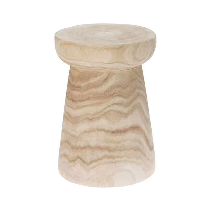 Mesa auxiliar de paulownia madera natural Ø28x40cm