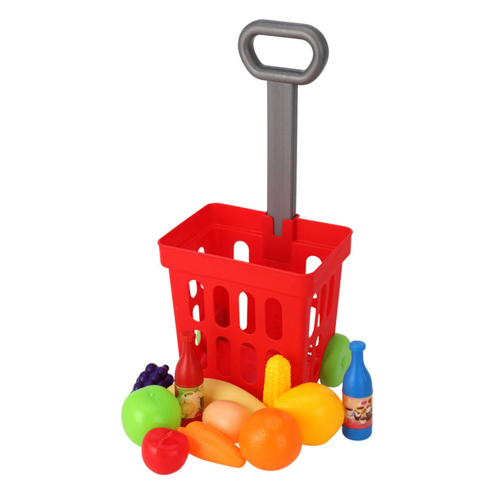 Juego de 15 pzs con carrito y comida de juguete