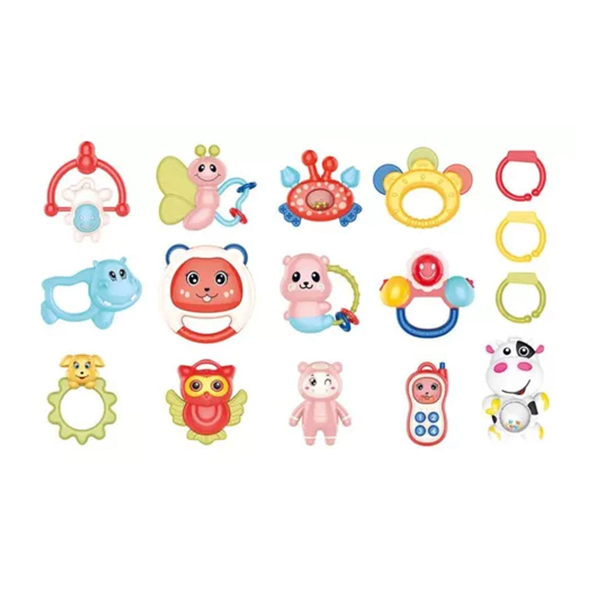 Set de sonajeros para bebés 16 pzs para desarrollo sensorial