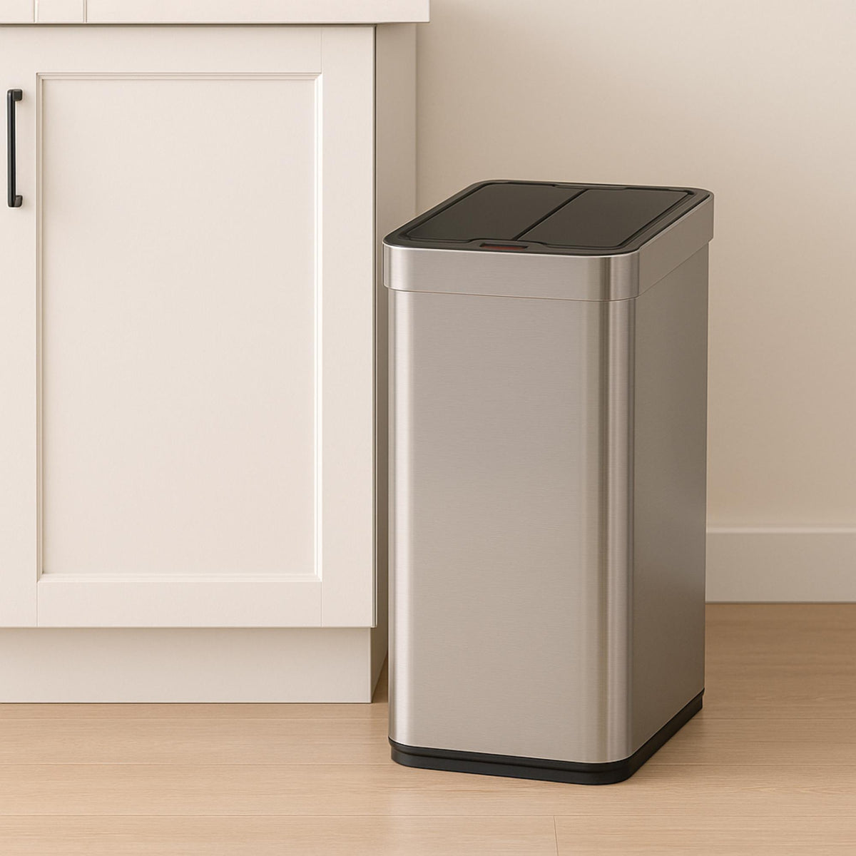 Cubo de basura acero inox sensor automático 50L gris metálico (5)