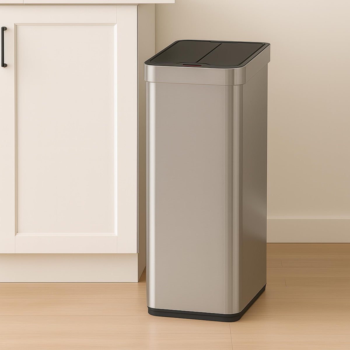 Cubo de basura acero inox sensor automático 70L gris metálico (5)