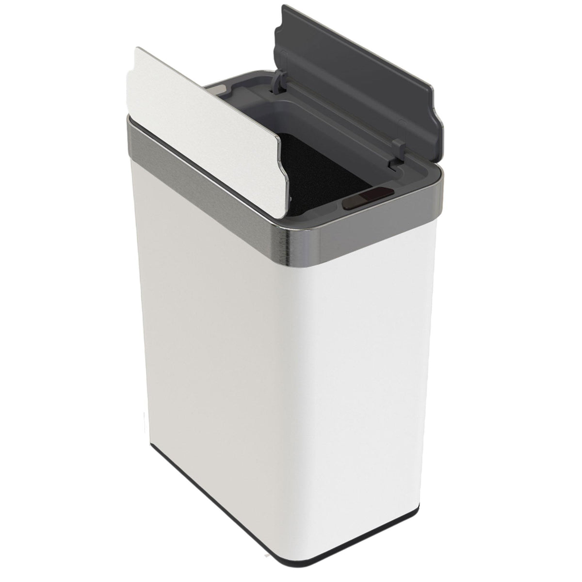 Cubo de basura acero inox sensor automático 50L blanco