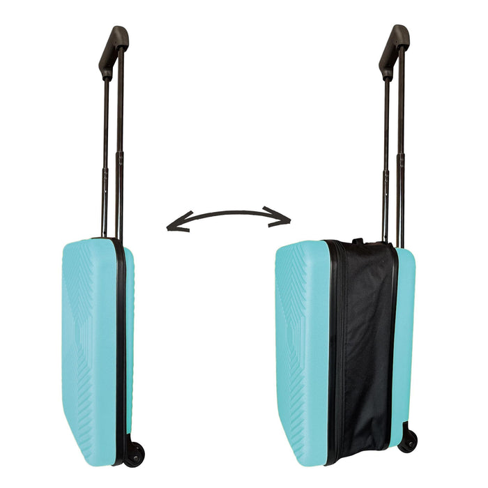Maleta de cabina 18" plegable ultrafina ABS 2 ruedas azul celeste