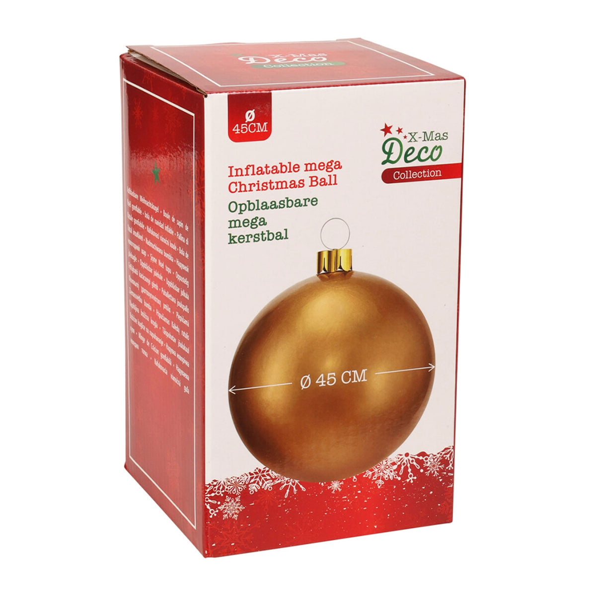 Bola de Navidad inflable dorada Ø4,5cm con ventosa y accesorios (7)