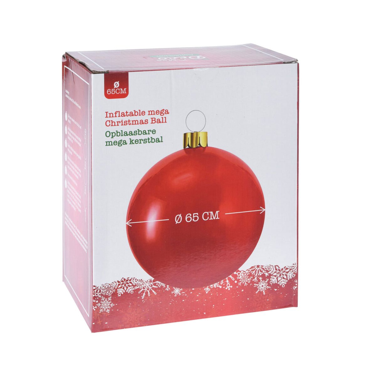 Bola de Navidad inflable roja Ø4,5cm con ventosa y accesorios (6)