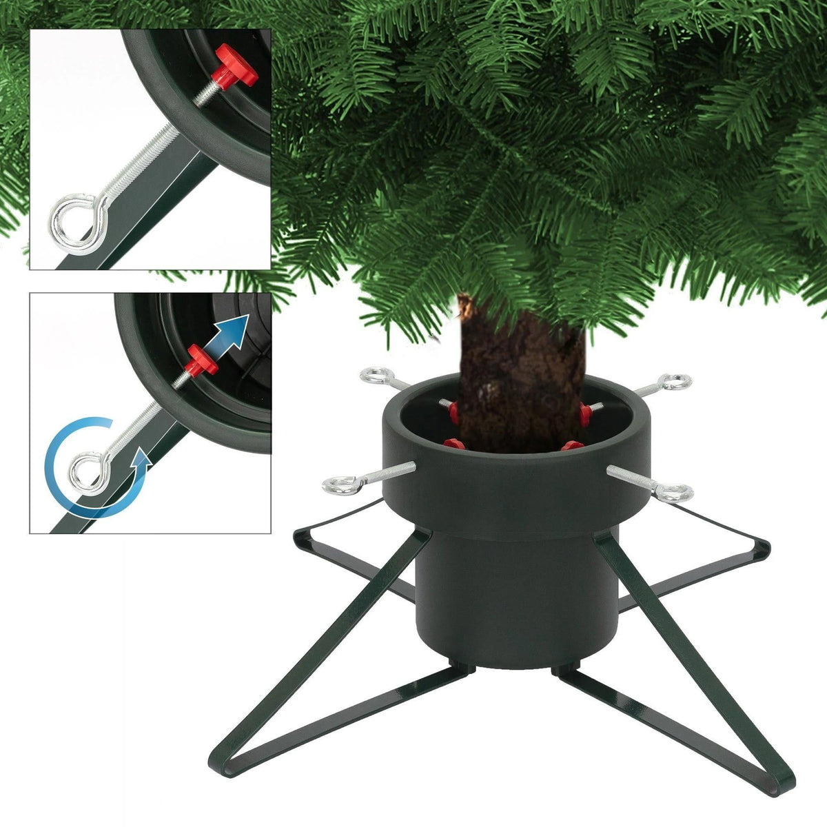 Soporte para árbol de Navidad con patas metálicas y depósito agua (6)