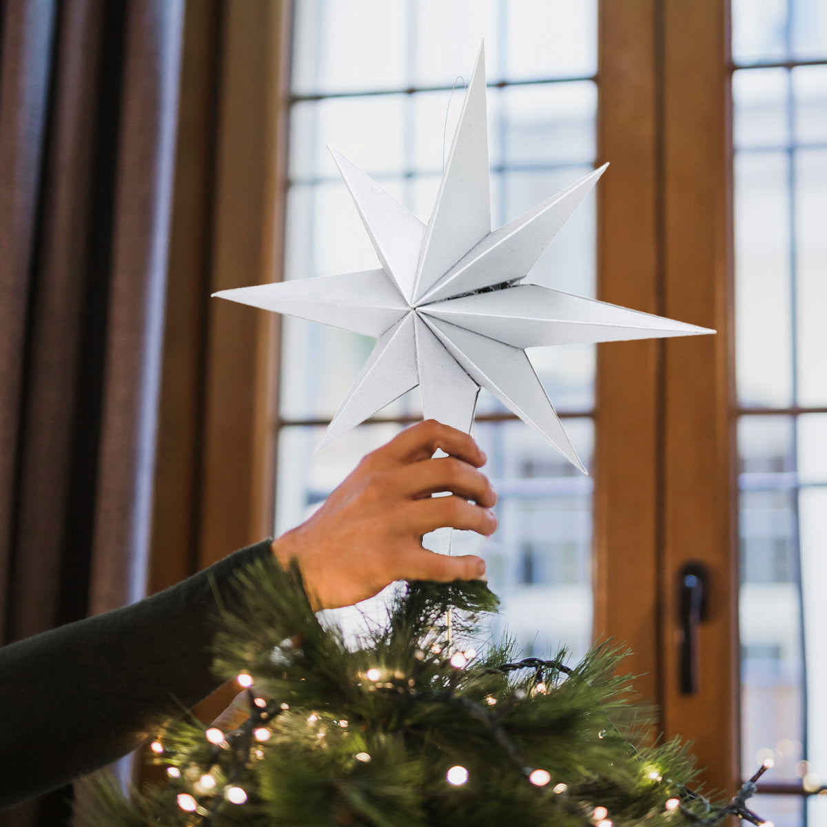 Estrella de papel para árbol de Navidad 30cm (4)
