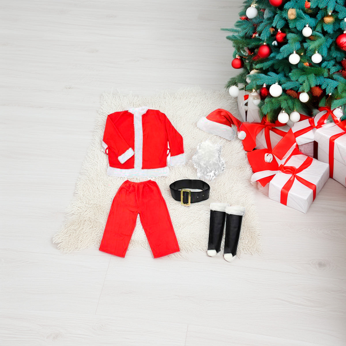 Conjunto 5 pzs Papá Noel poliéster para adultos (3)