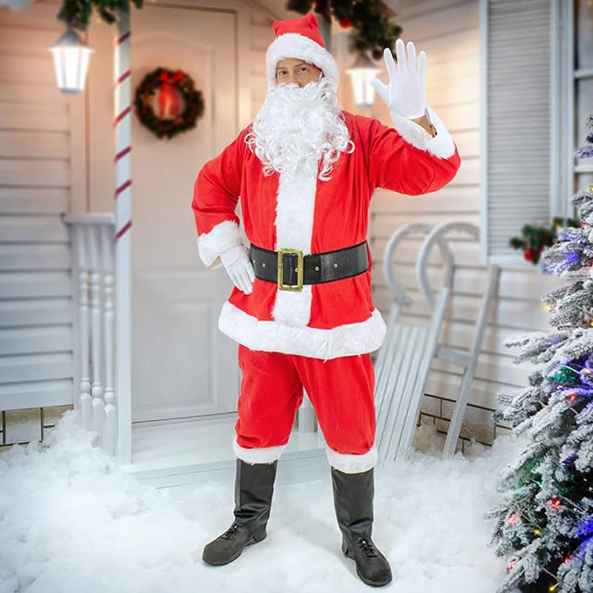 Conjunto 5 pzs Papá Noel poliéster para adultos (4)
