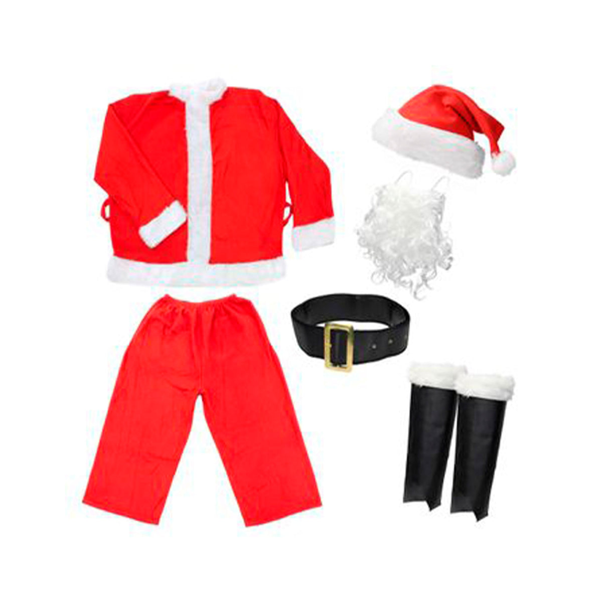 Conjunto 5 pzs Papá Noel poliéster para adultos (5)