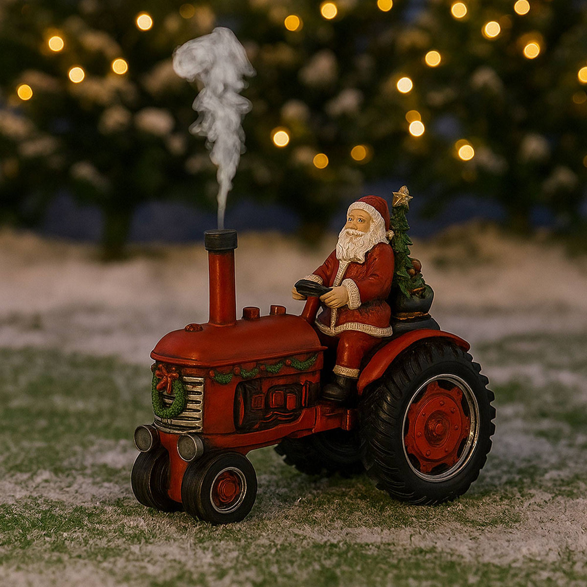 Tractor Papá Noel con pulverizador de nieve, sonido y luces LED (4)
