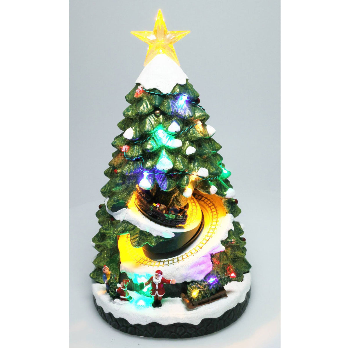 Árbol navideño decorativo con luces LED y movimiento 21x22x38cm (5)