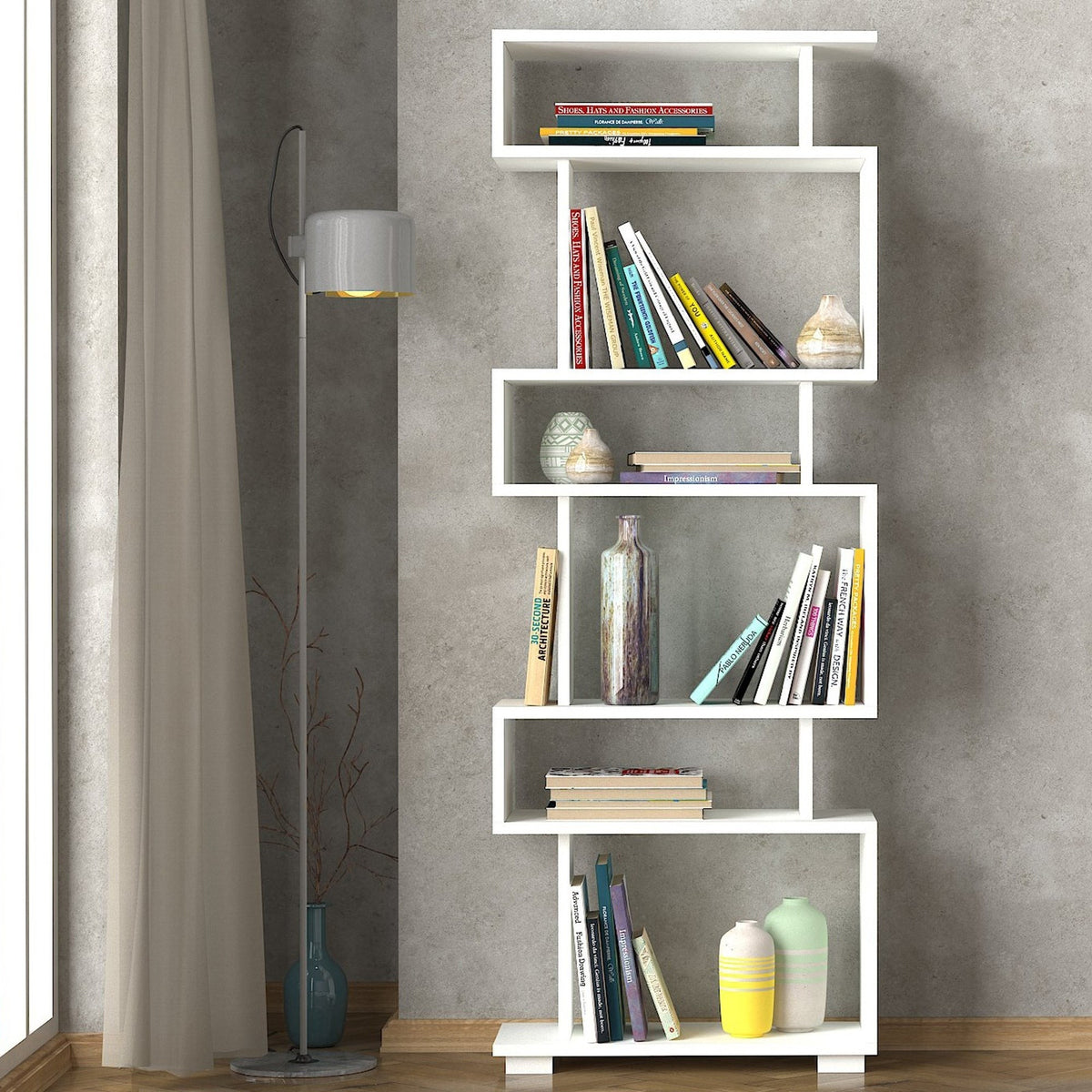 Librería melamina blanca 60x165x19,5 cm (2)