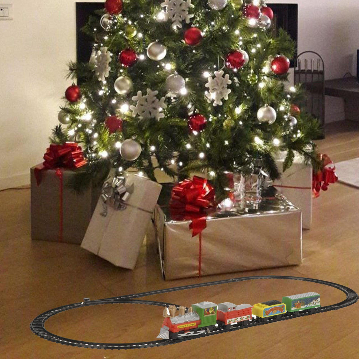 Tren de Navidad 9 pzs con vía de 180cm (3)