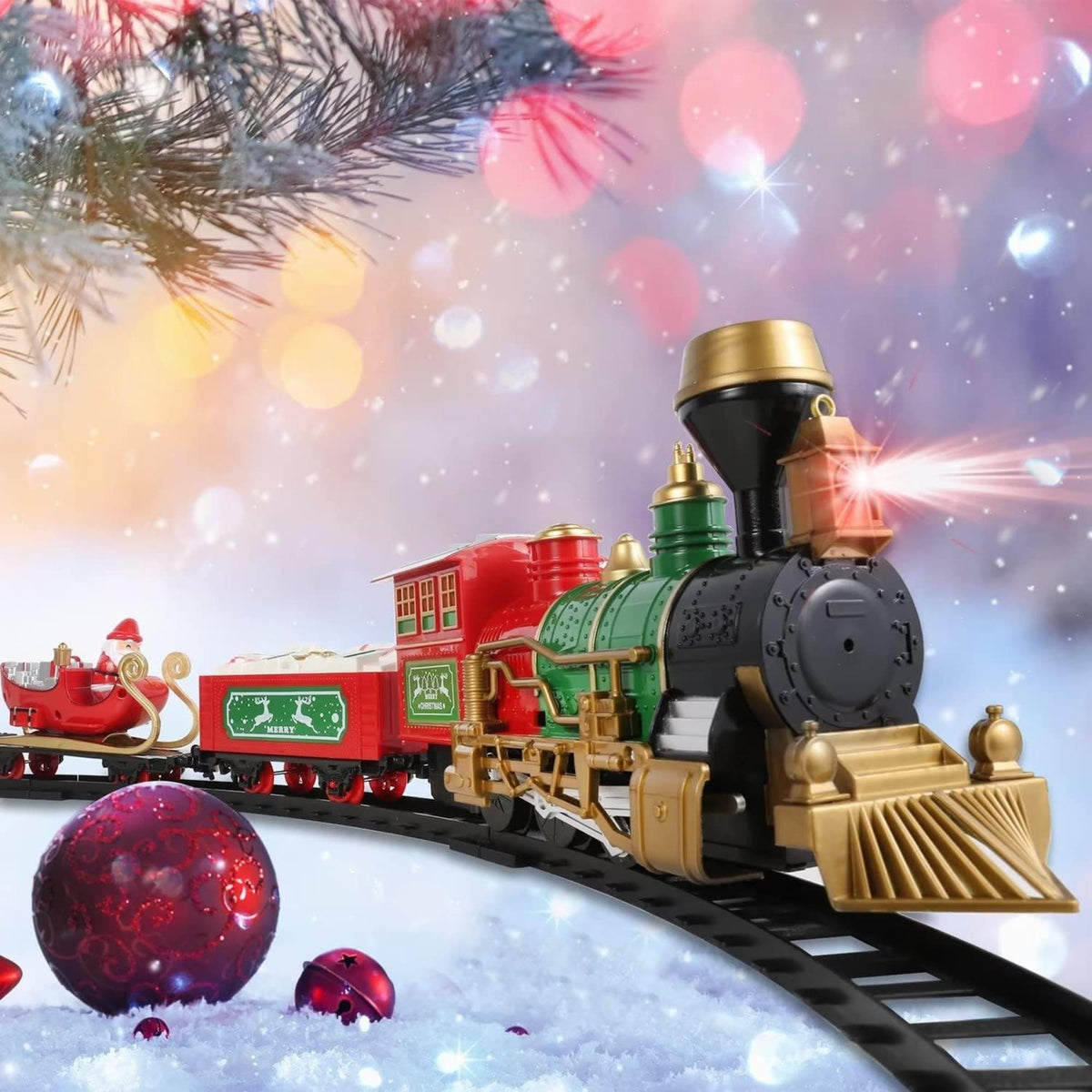 Tren de Navidad 22 pzs con sonido y luz, vía de 523cm (3)
