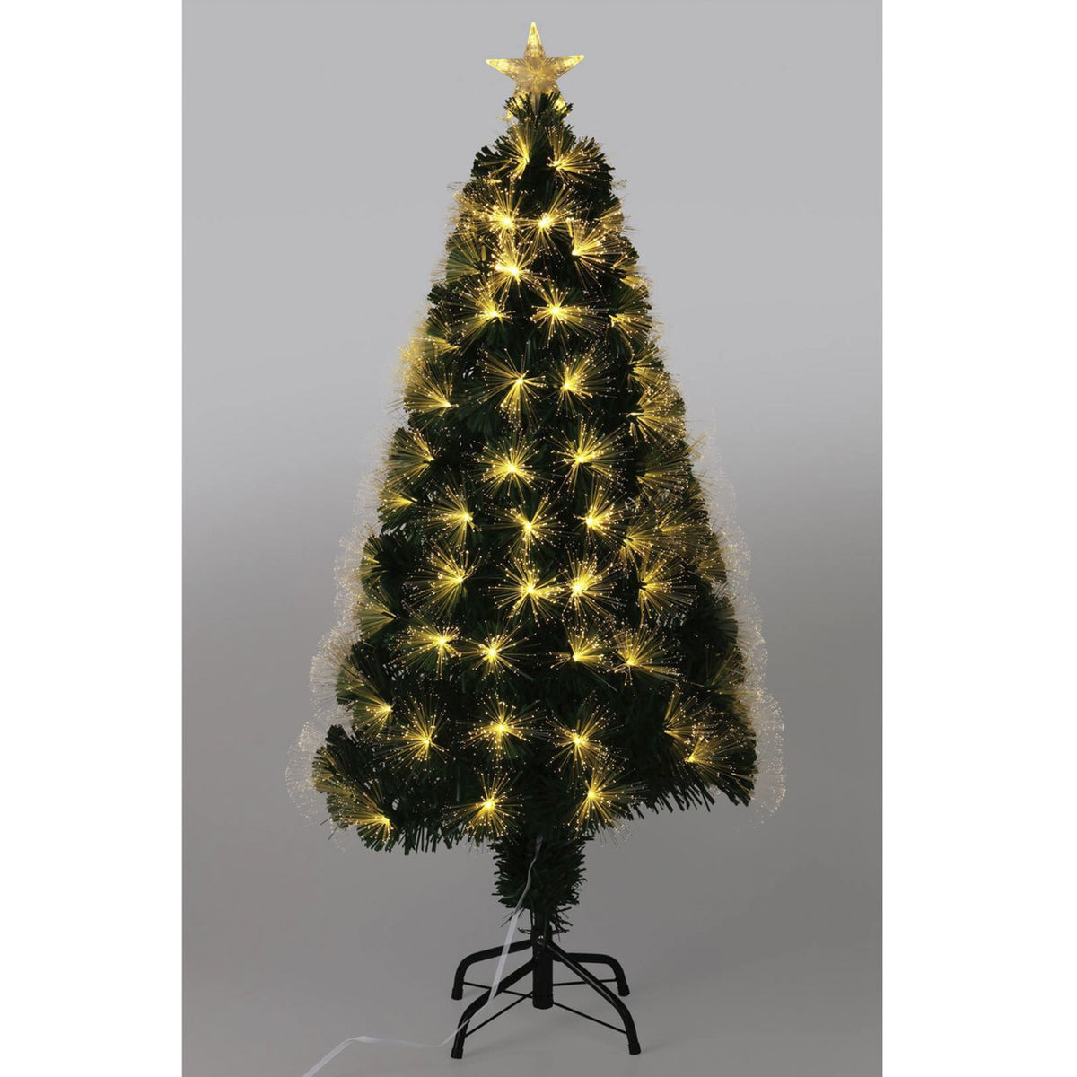 Árbol de Navidad fibra óptica 130 LED blanco cálido H120cm (4)
