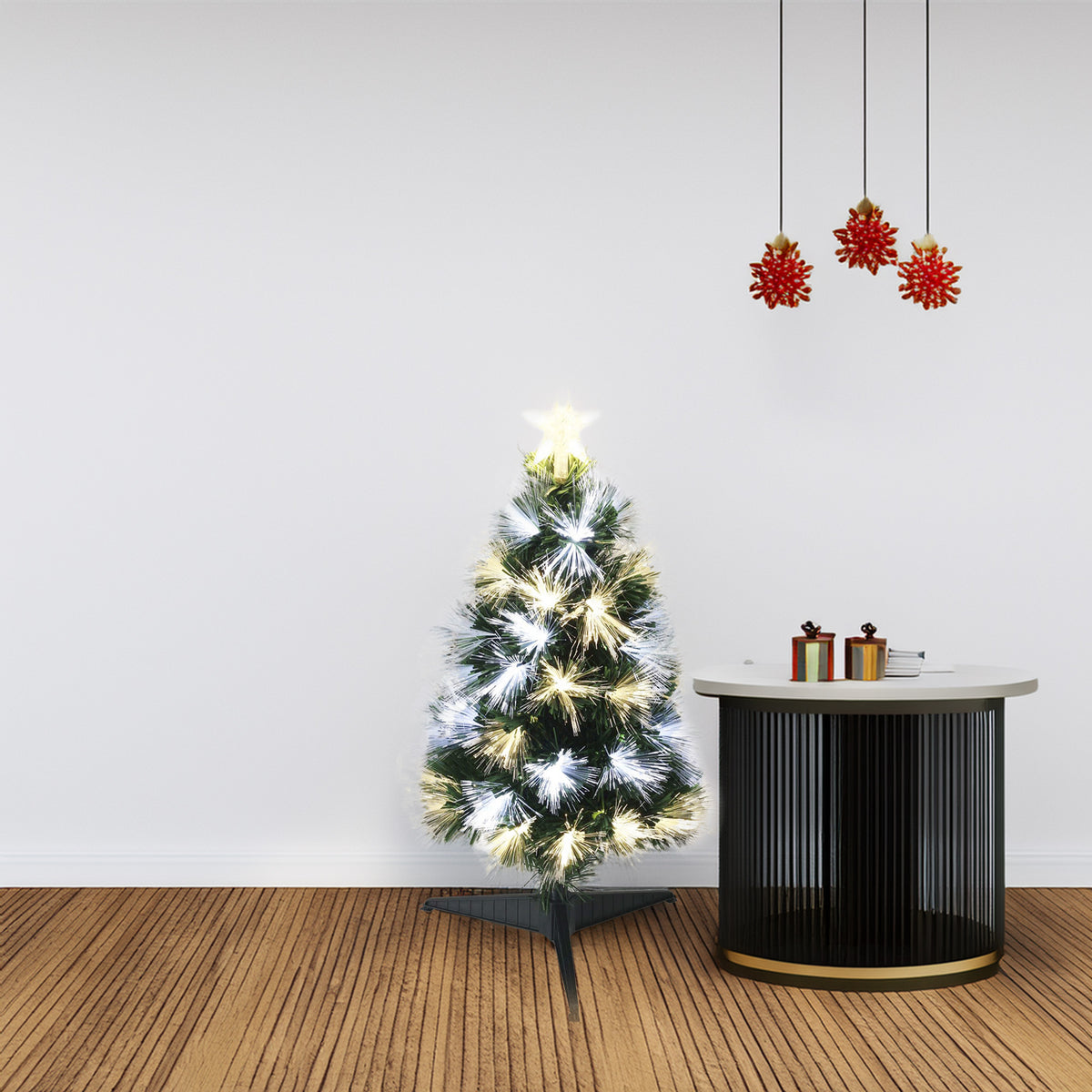 Árbol de Navidad fibra óptica 60 LED 8 funciones de color H60cm (3)