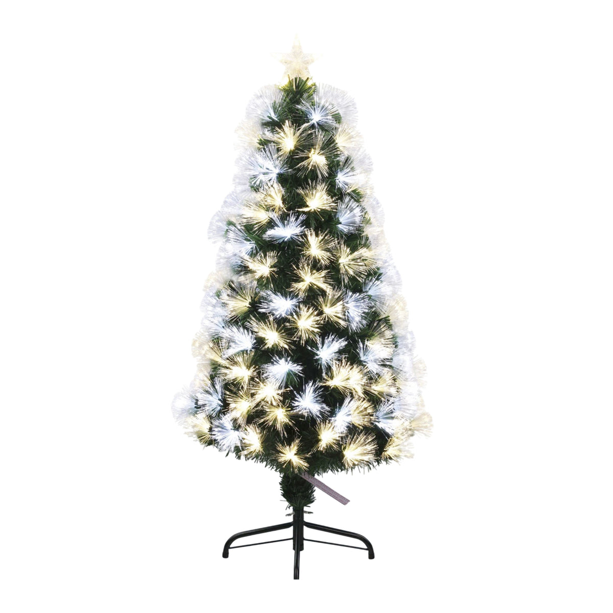 Árbol de Navidad fibra óptica 135 LED 8 funciones de color H120cm