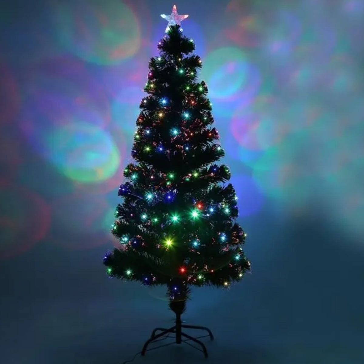 Árbol de Navidad fibra óptica 135 LED RGB 8 funciones H120cm (3)