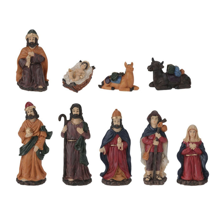 Set 9 figuritas para belén con medidas variadas