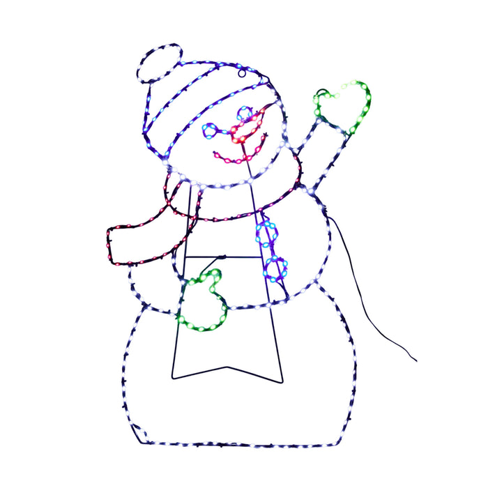Muñeco de nieve LED ondulante 246 LEDs con temporizador H79cm