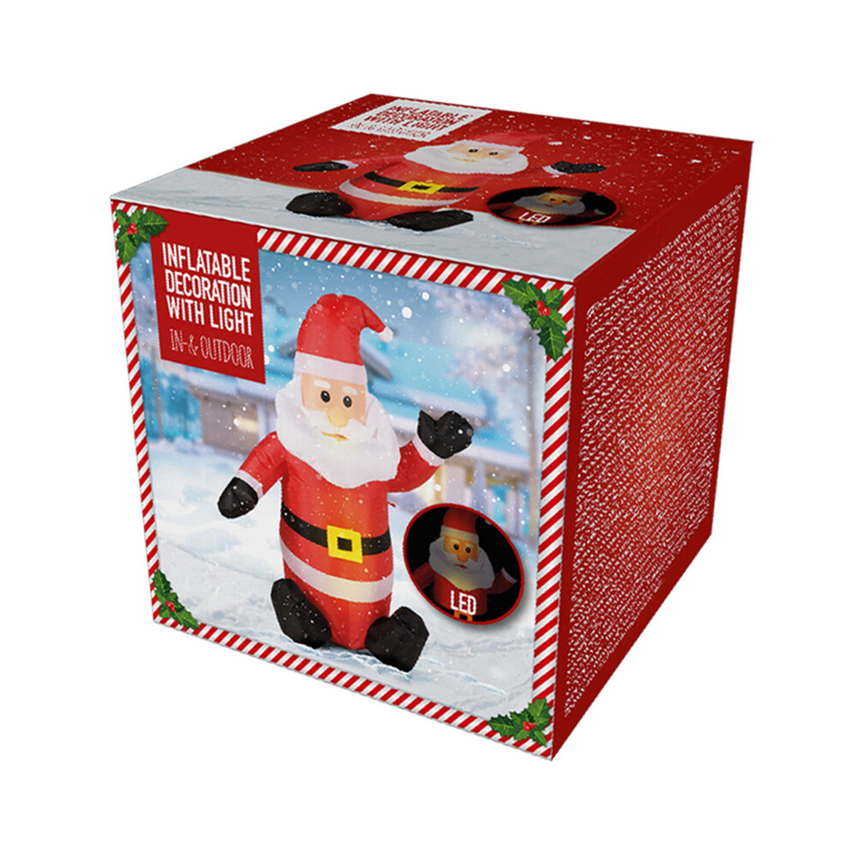 Papá Noel inflable con luces LED 85x45x120cm (5)