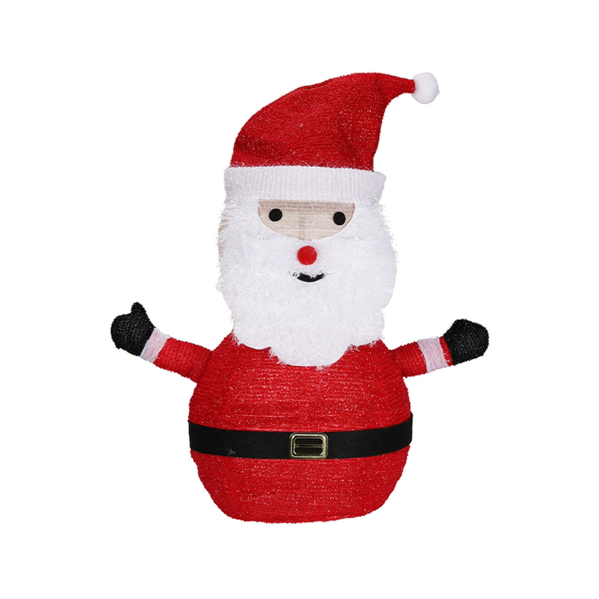 Papá Noel 3D con LEDs blancas cálidas 63x40x68cm