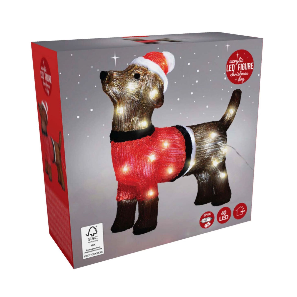 Perrito navideño decorativo con 40 luces LED (6)