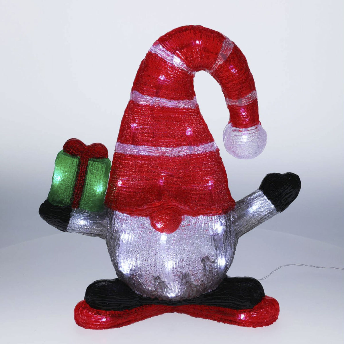 Gnomo navideño con 40 luces LED y temporizador 35x15x40cm (5)