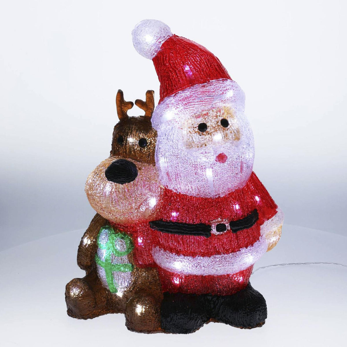 Figura luminosa Papá Noel y reno con luces LED y temporizador (6)
