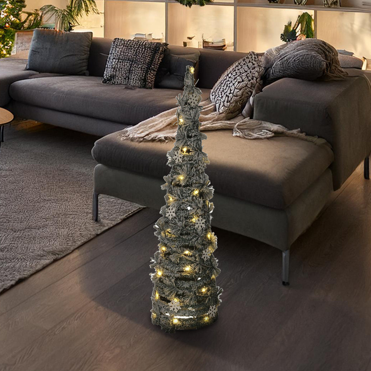 Cono navideño artificial 40 micro LED H.80cm (3)