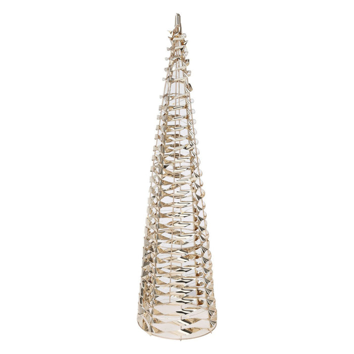 Cono navideño luminoso diseño retorcido 60 micro LED H.60cm