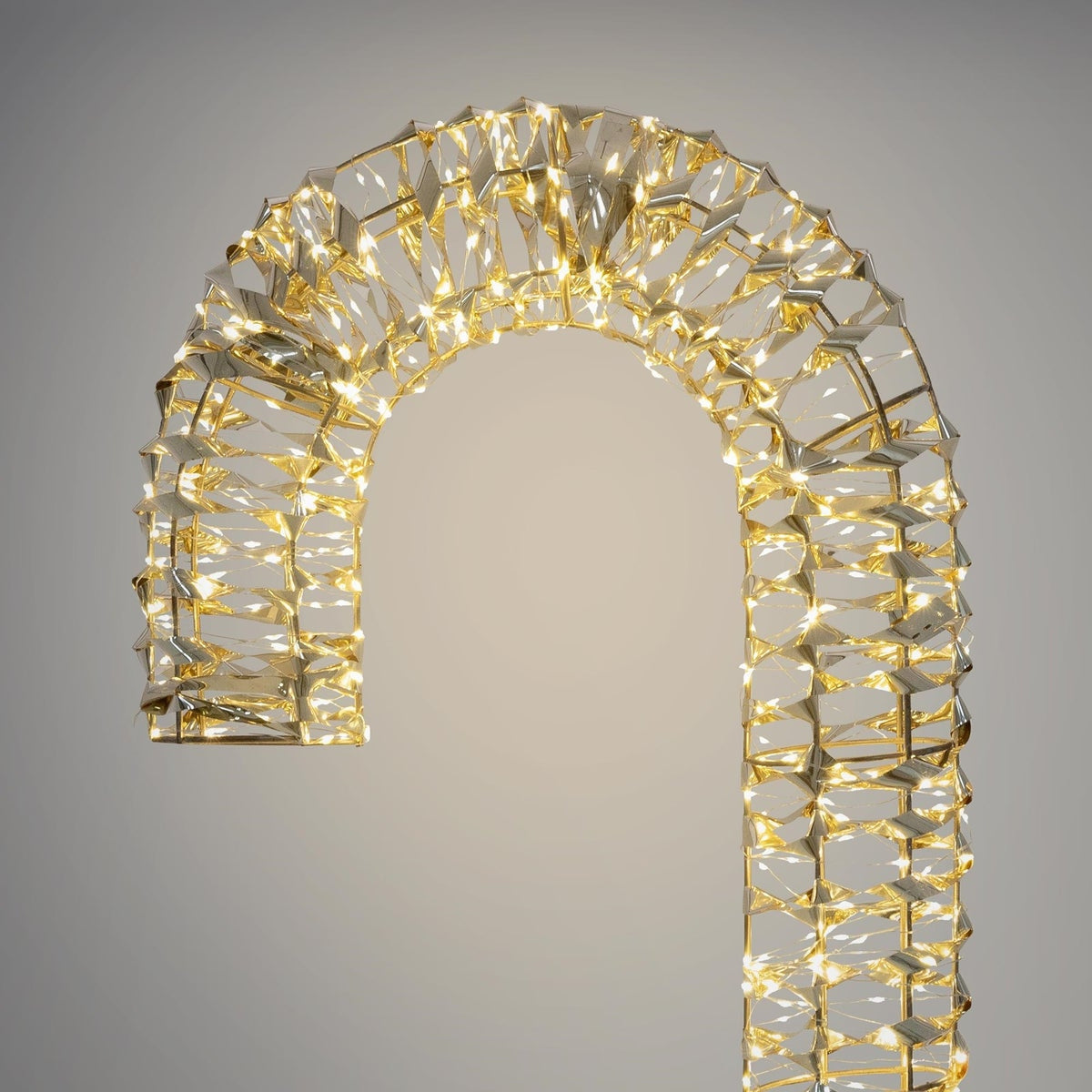 Bastón de caramelo luminoso marco dorado 400 micro LED 34x10x75cm (5)