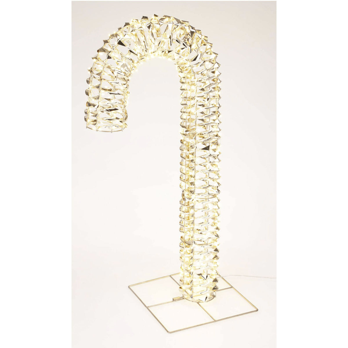 Bastón de caramelo luminoso marco dorado 400 micro LED 34x10x75cm (6)