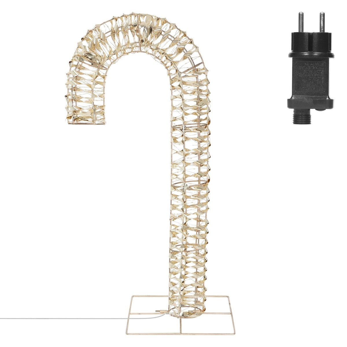 Bastón de caramelo luminoso marco dorado 400 micro LED 34x10x75cm (7)